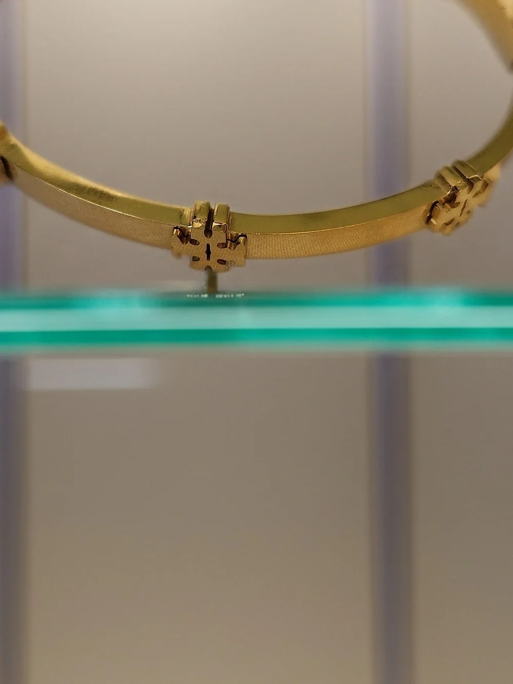 Tory Burch Gold Logo Link Hinged Bangle Bracelet